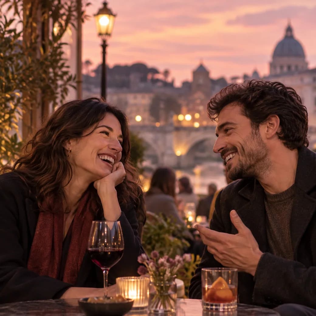 Una pareja sonriendo muy cerca